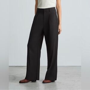 EVERLANE The Way High Drape Pant in Black Size 4 NWT Pleated Front Career Prep